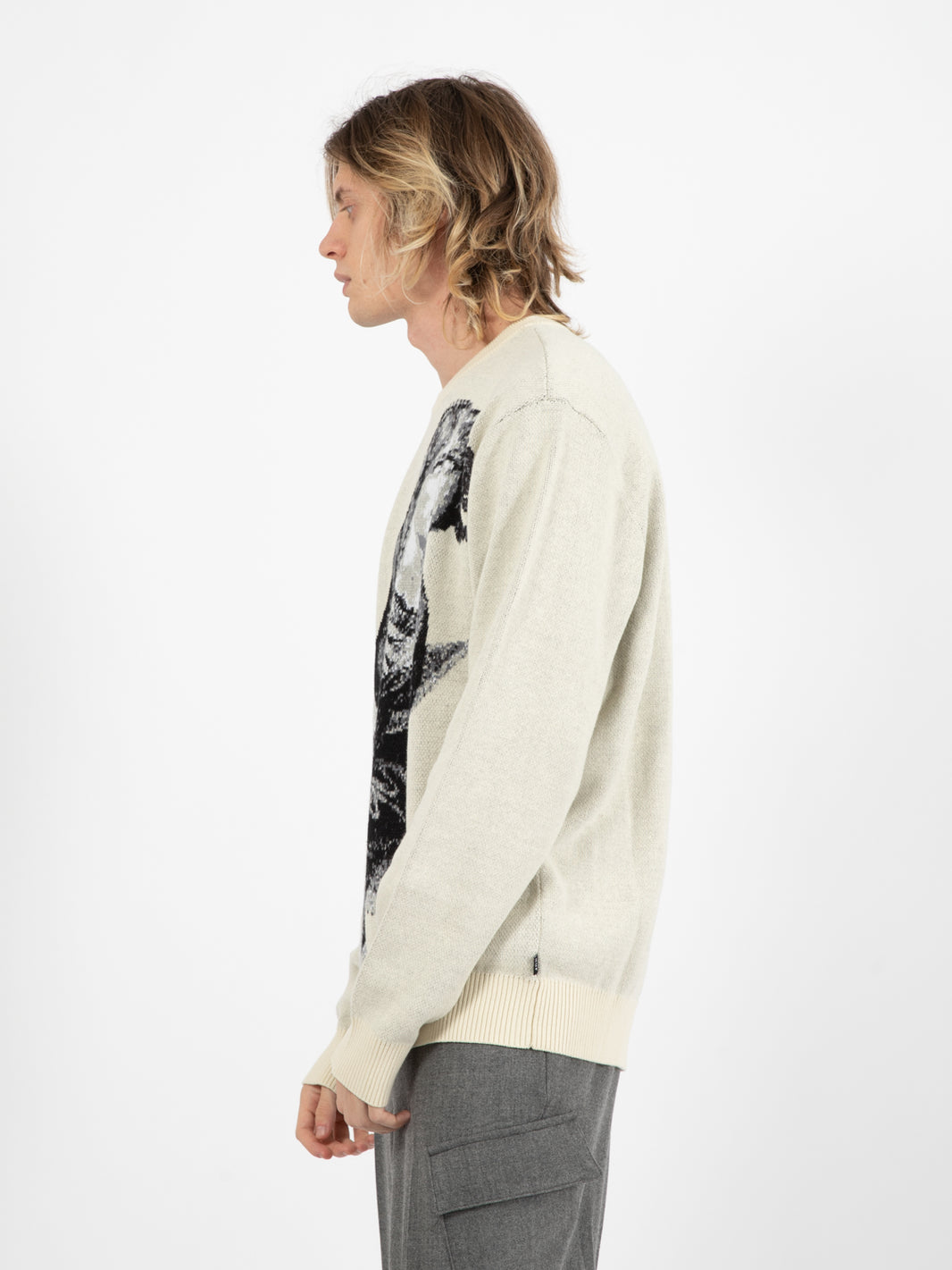 Star Girl Crewneck Sweater Bone