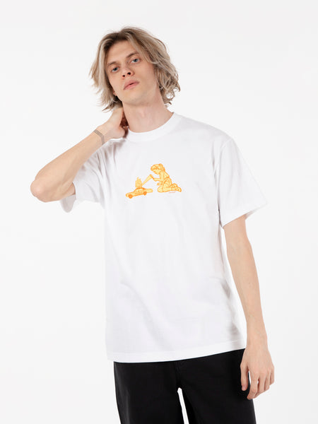 T-shirt playtime s/s white / yellow
