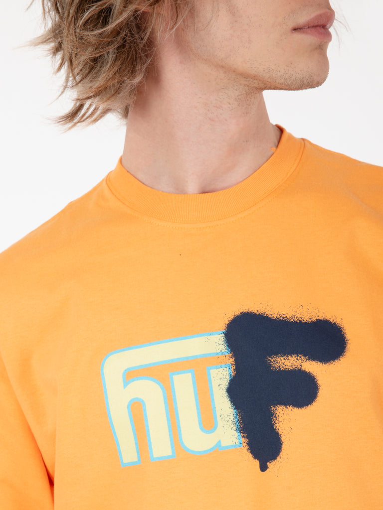HUF - T-shirt Upside Downtown s/s tangerine