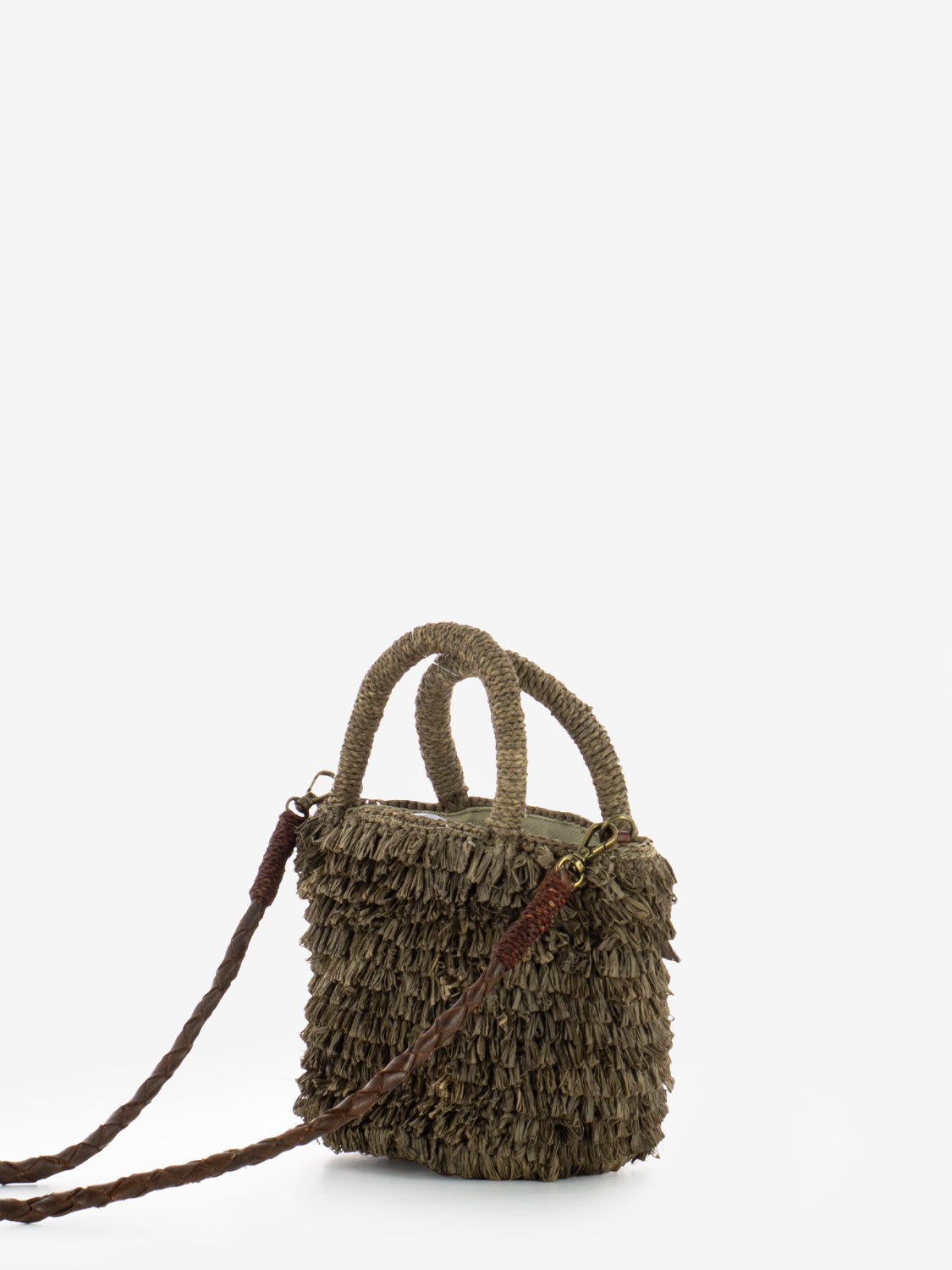 Borsa a secchiello Naka dark tea
