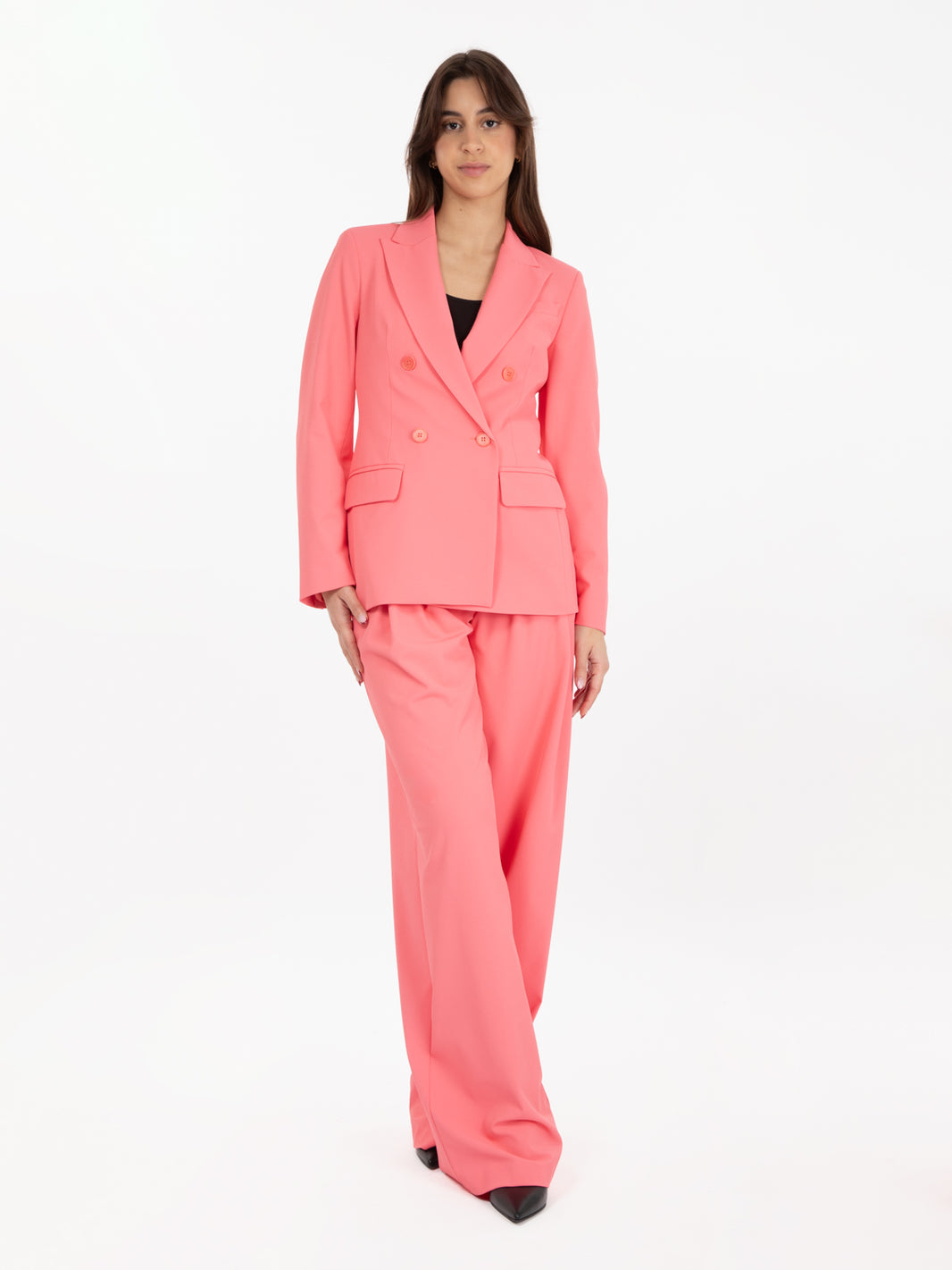 Coral double breasted blazer