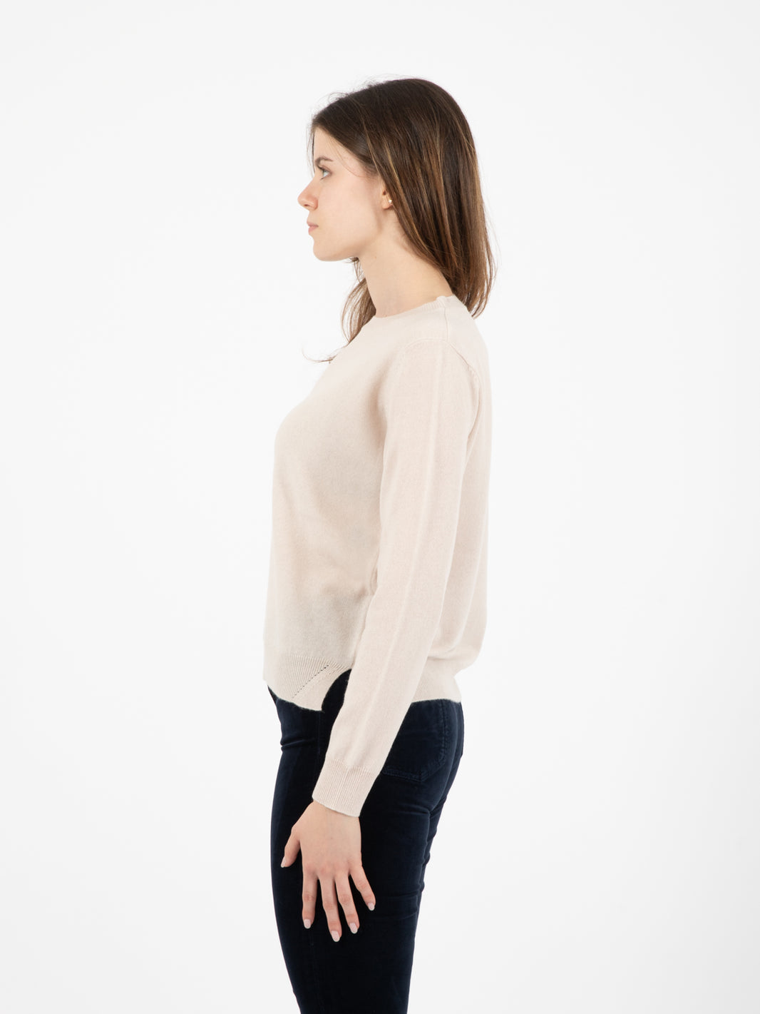 Maglione girocollo gesso