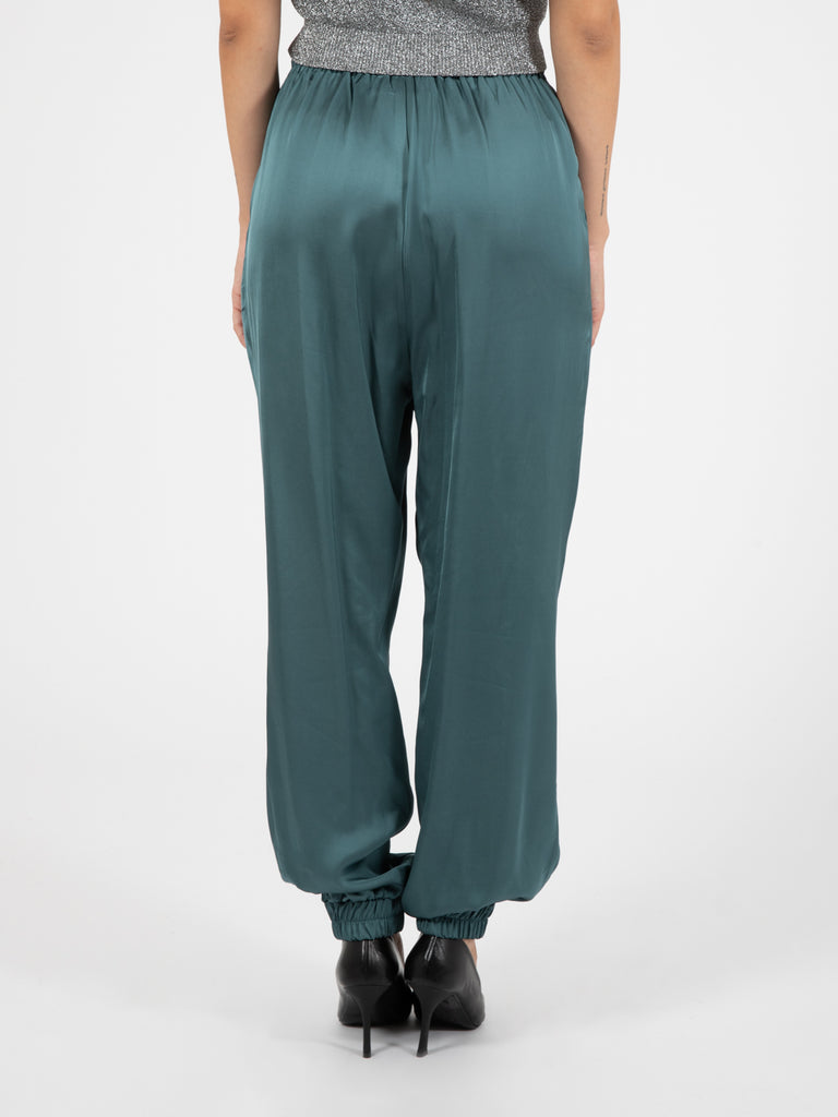 ICONA - Pantalone satinato ottanio