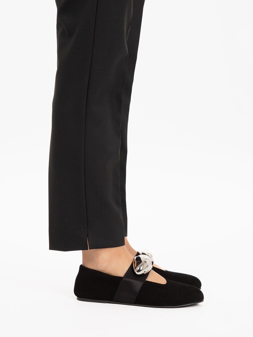 Ballerina with silver / black metallic detail