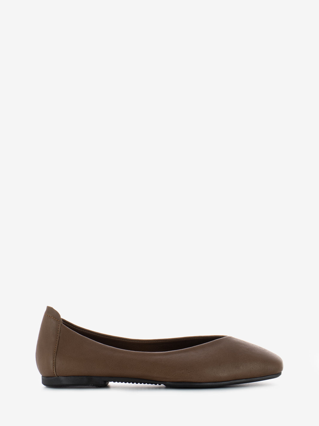 Square toe ballerina in coffee leather