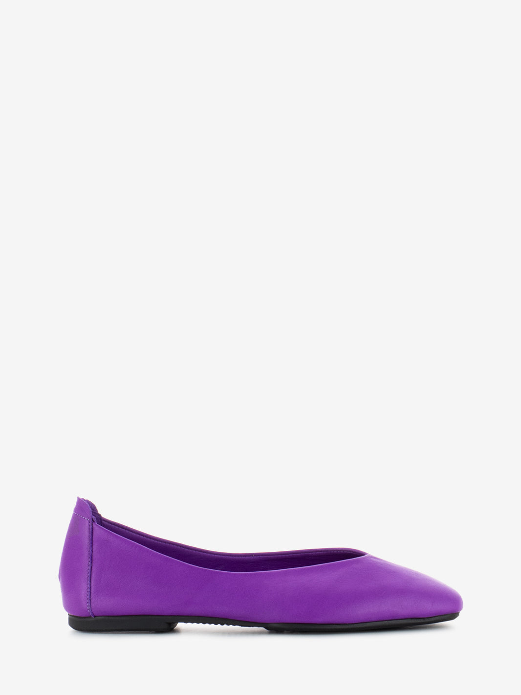 Square toe ballerina purple leather