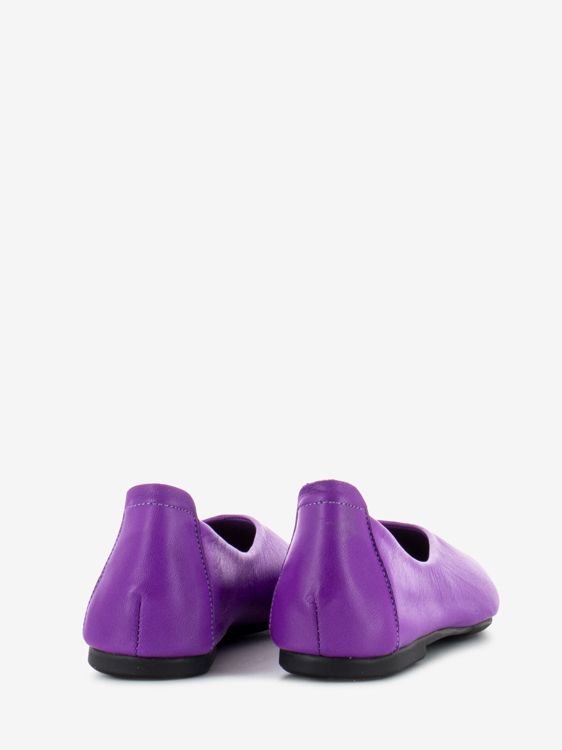 Square toe ballerina purple leather