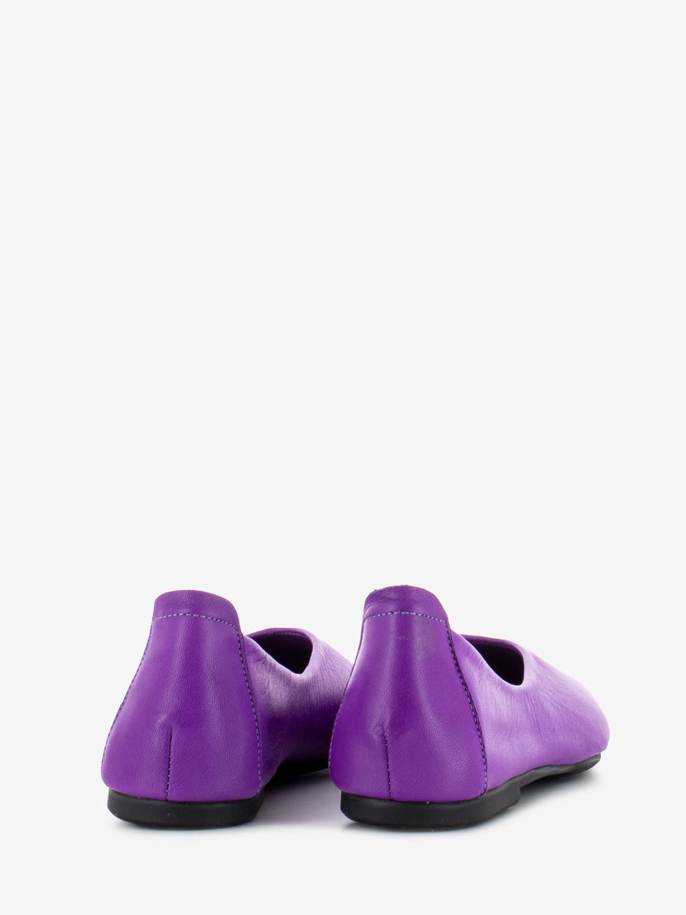 Square toe ballerina purple leather