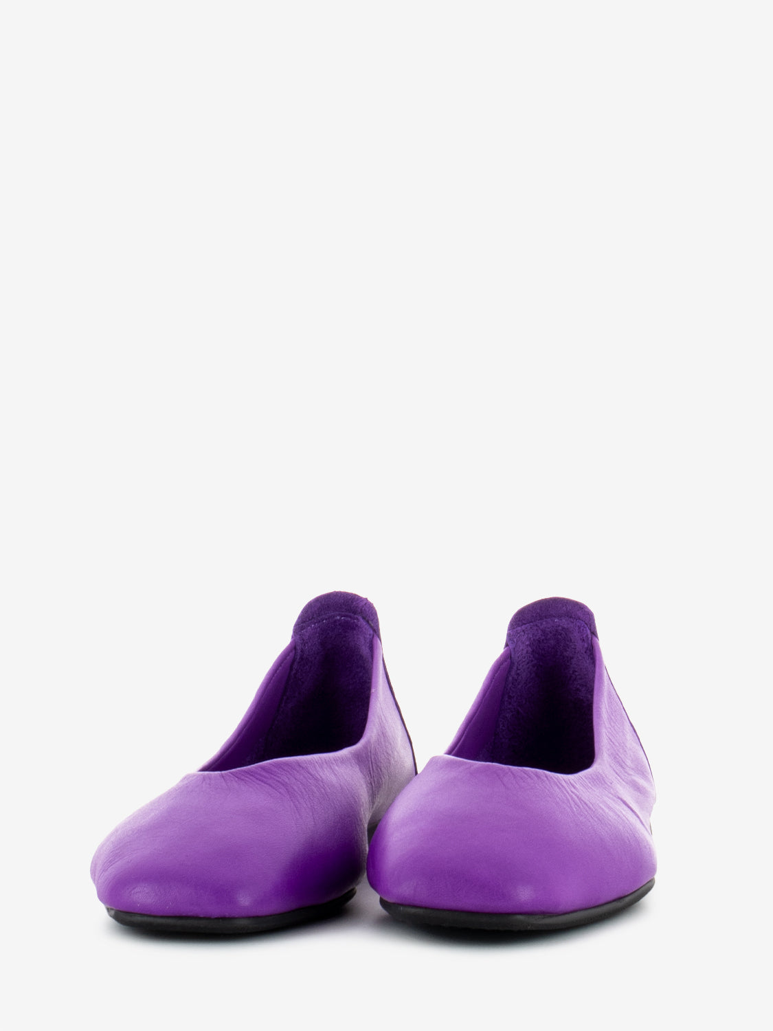 Square toe ballerina purple leather