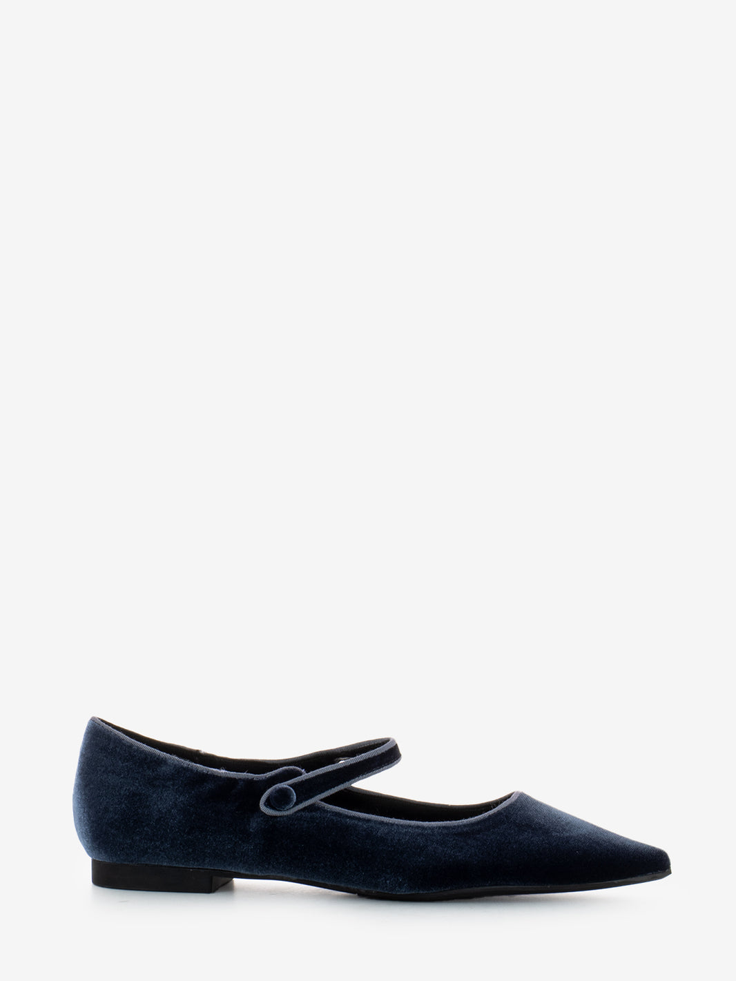 Indigo Velvet Pointed Toe Ballet Flats