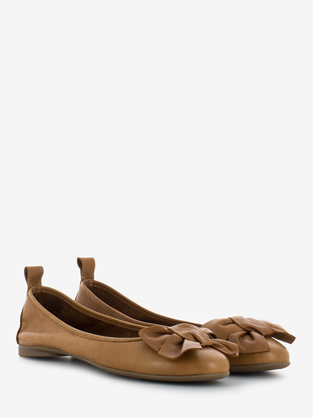 Leather nappa bow ballerinas