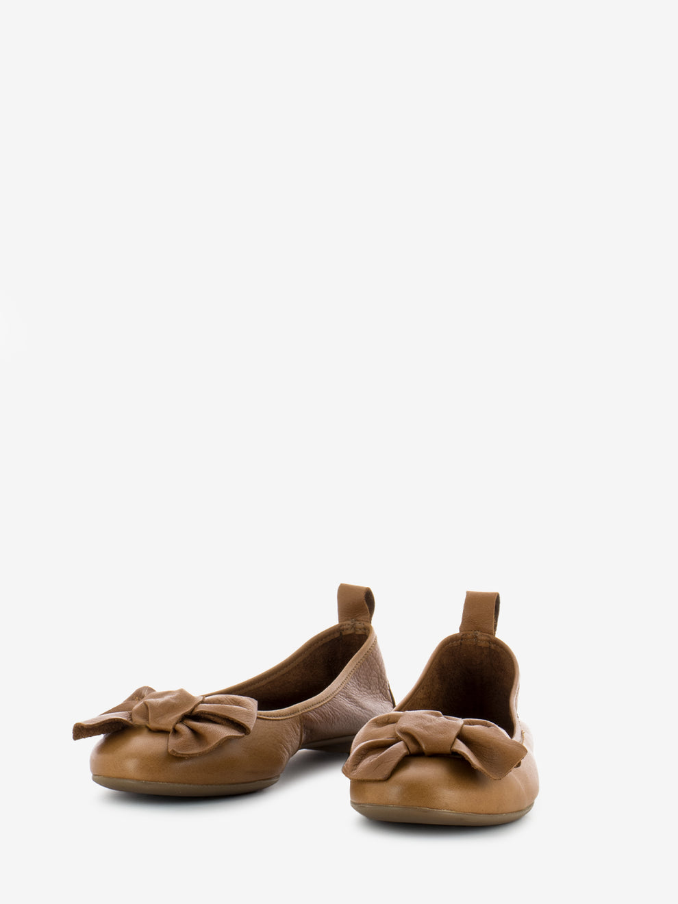 Leather nappa bow ballerinas