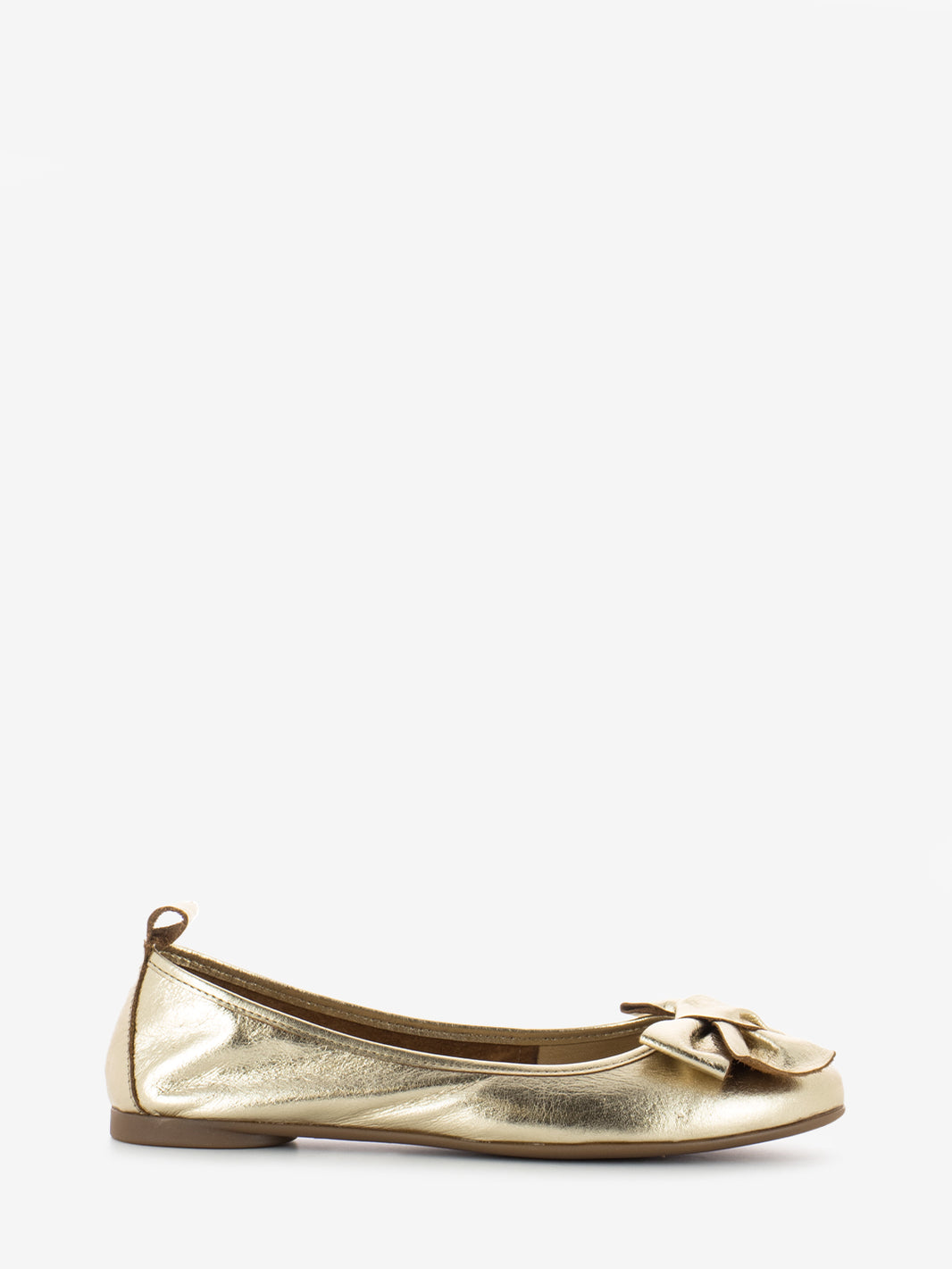 Ballerinas with bow in light gold nappa