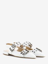 Naplak slingback ballerinas with white buckles