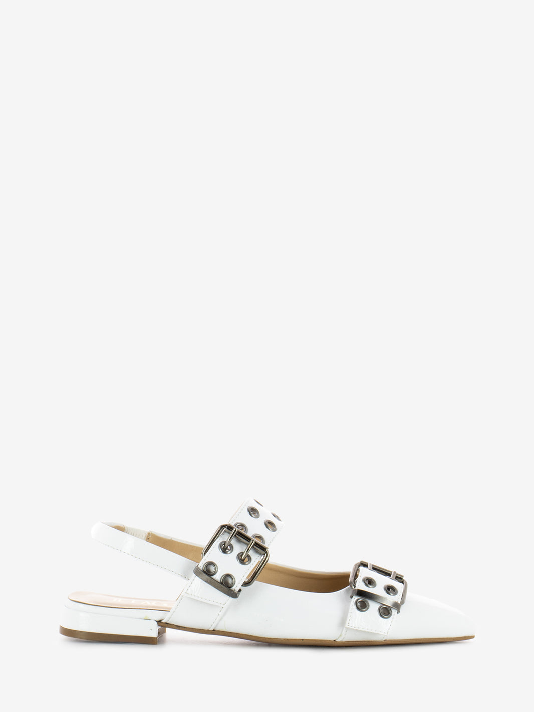 Ballerine slingback Naplak con fibbie bianca