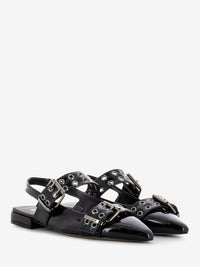 Naplak slingback ballerinas with buckles black