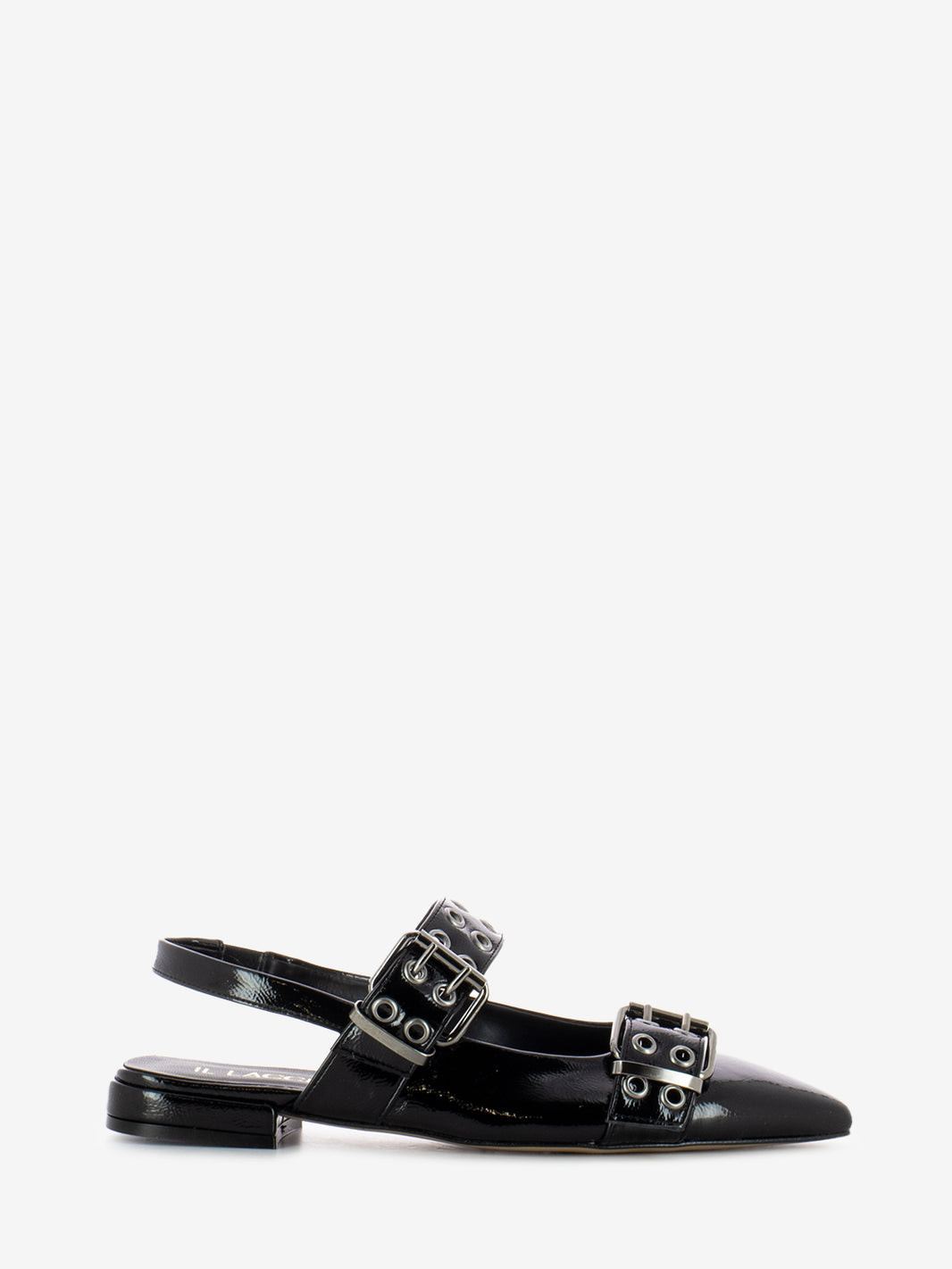 Ballerine slingback Naplak con fibbie nero