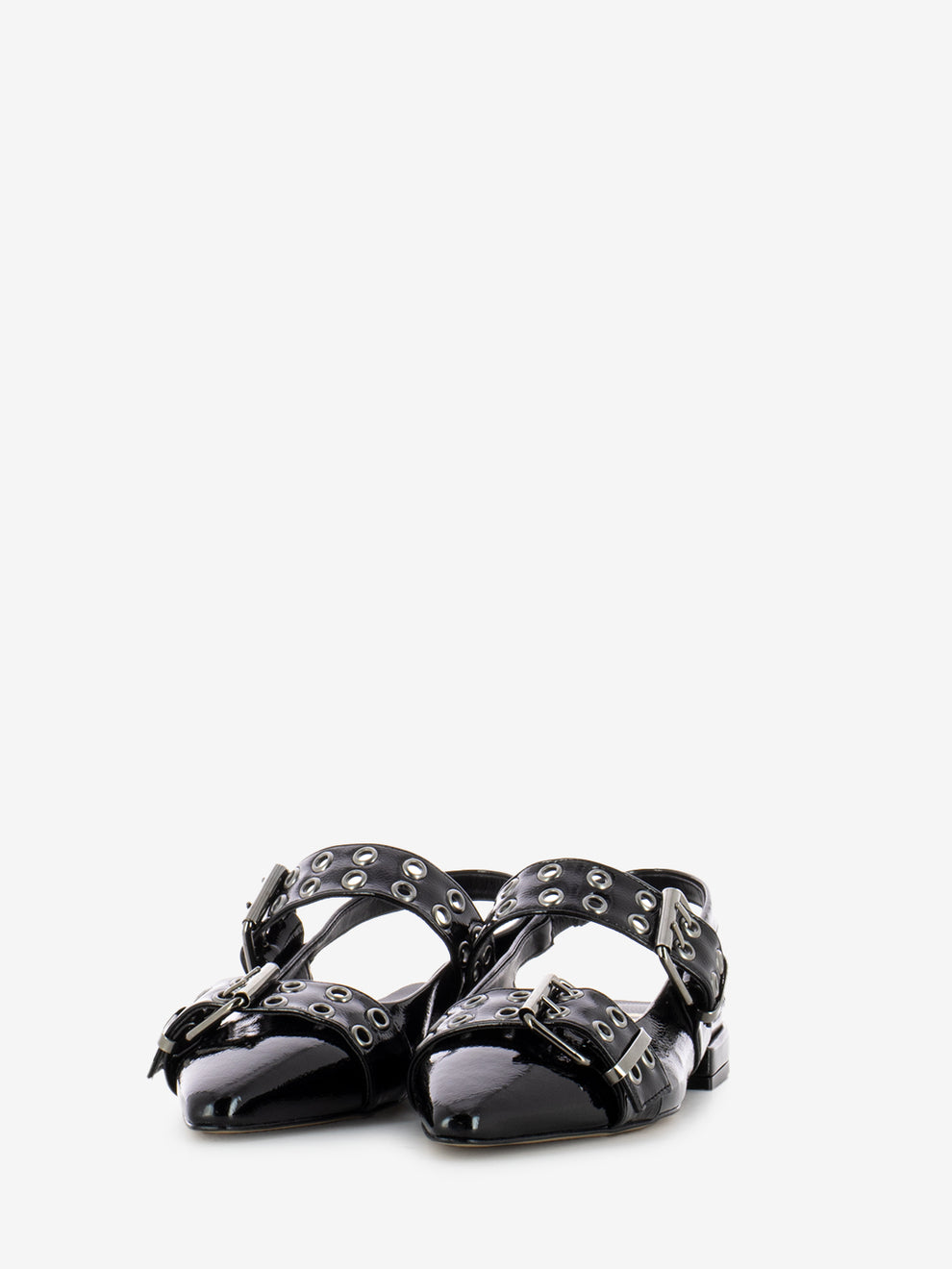 Ballerine slingback Naplak con fibbie nero
