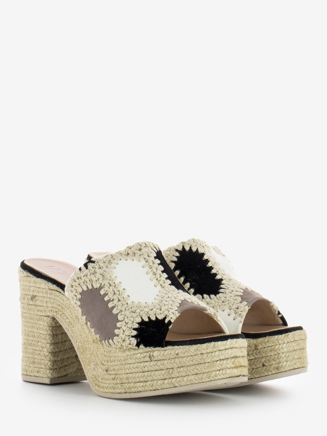 White / black Country Patch slipper