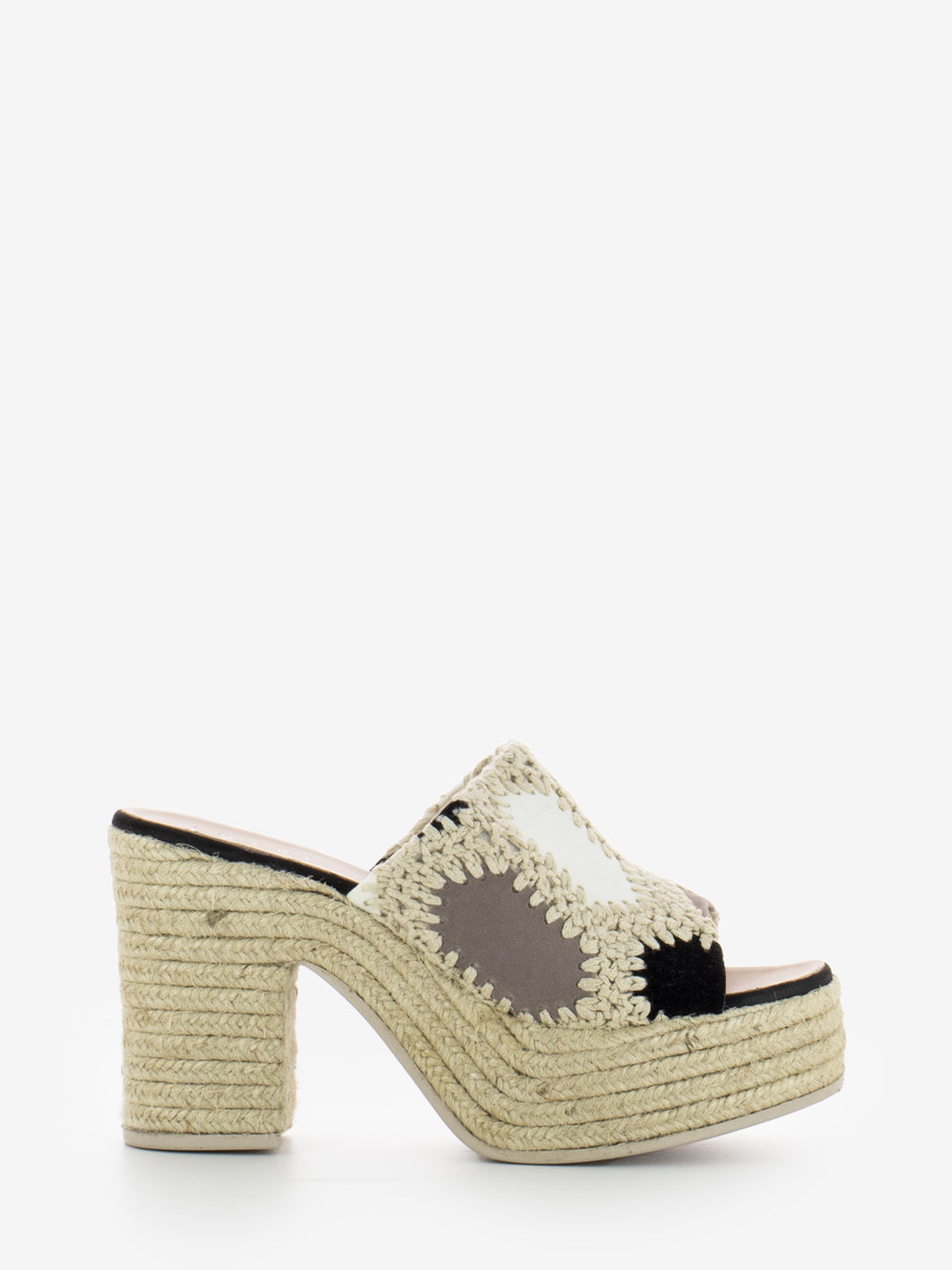 White / black Country Patch slipper