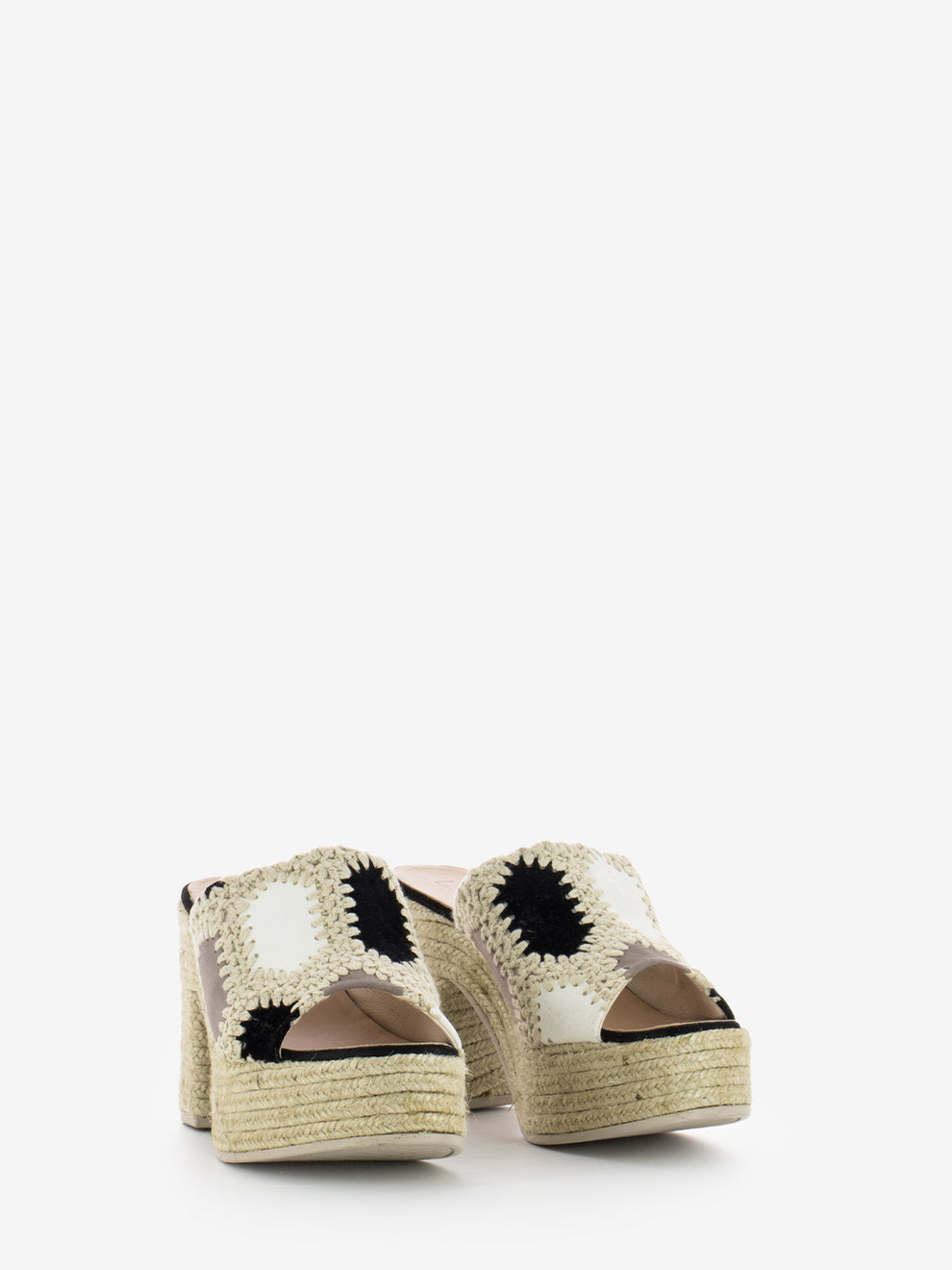 White / black Country Patch slipper