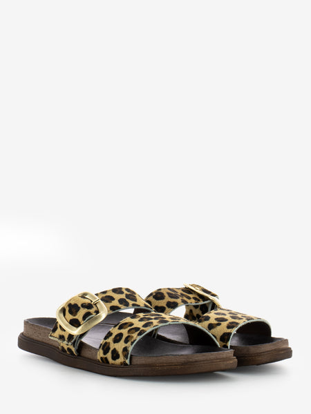 Ciabatta in cavallino leopardato marrone