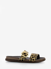 IL LACCIO - Ciabatta in cavallino leopardato marrone