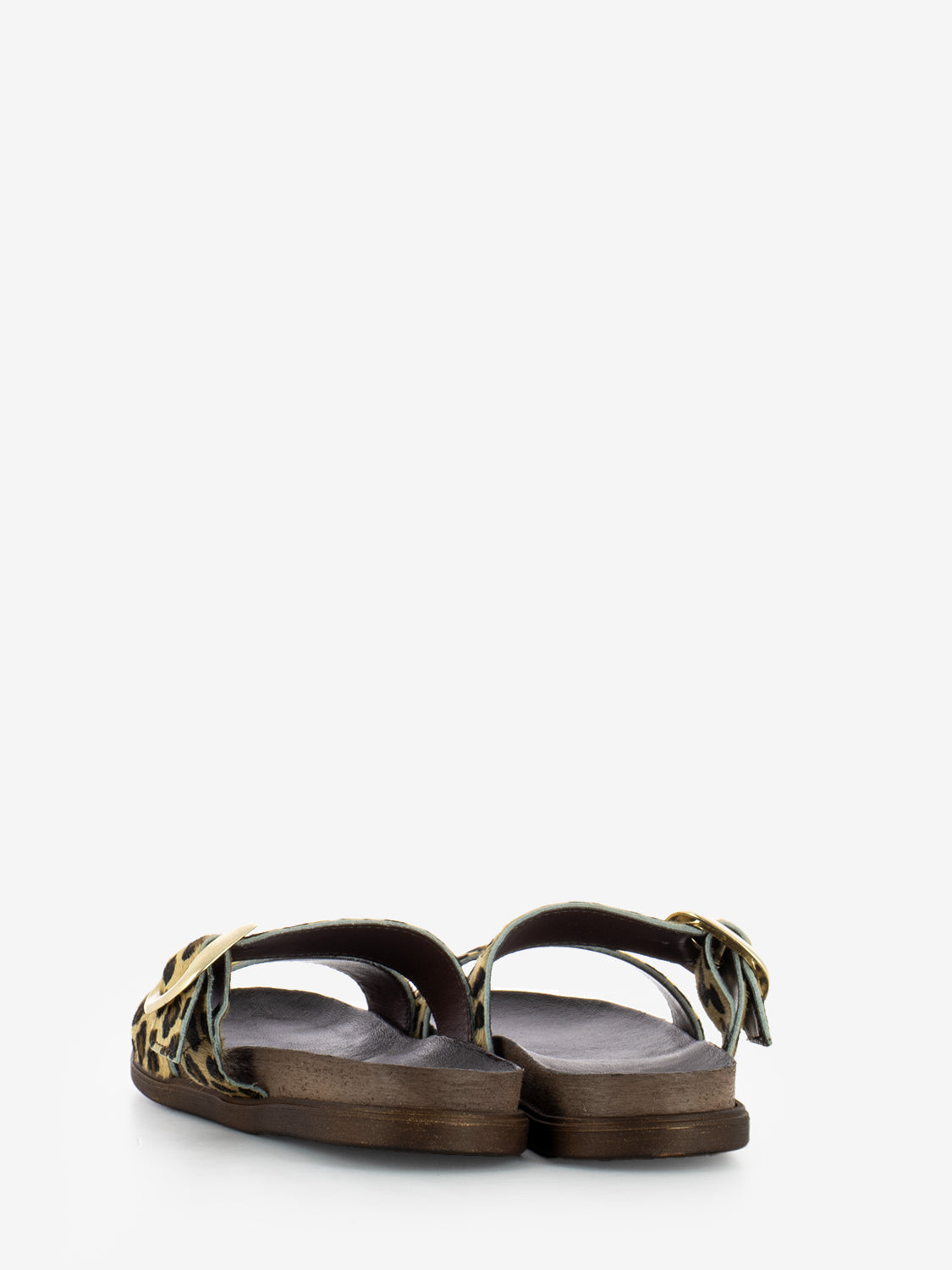 Ciabatta in cavallino leopardato marrone