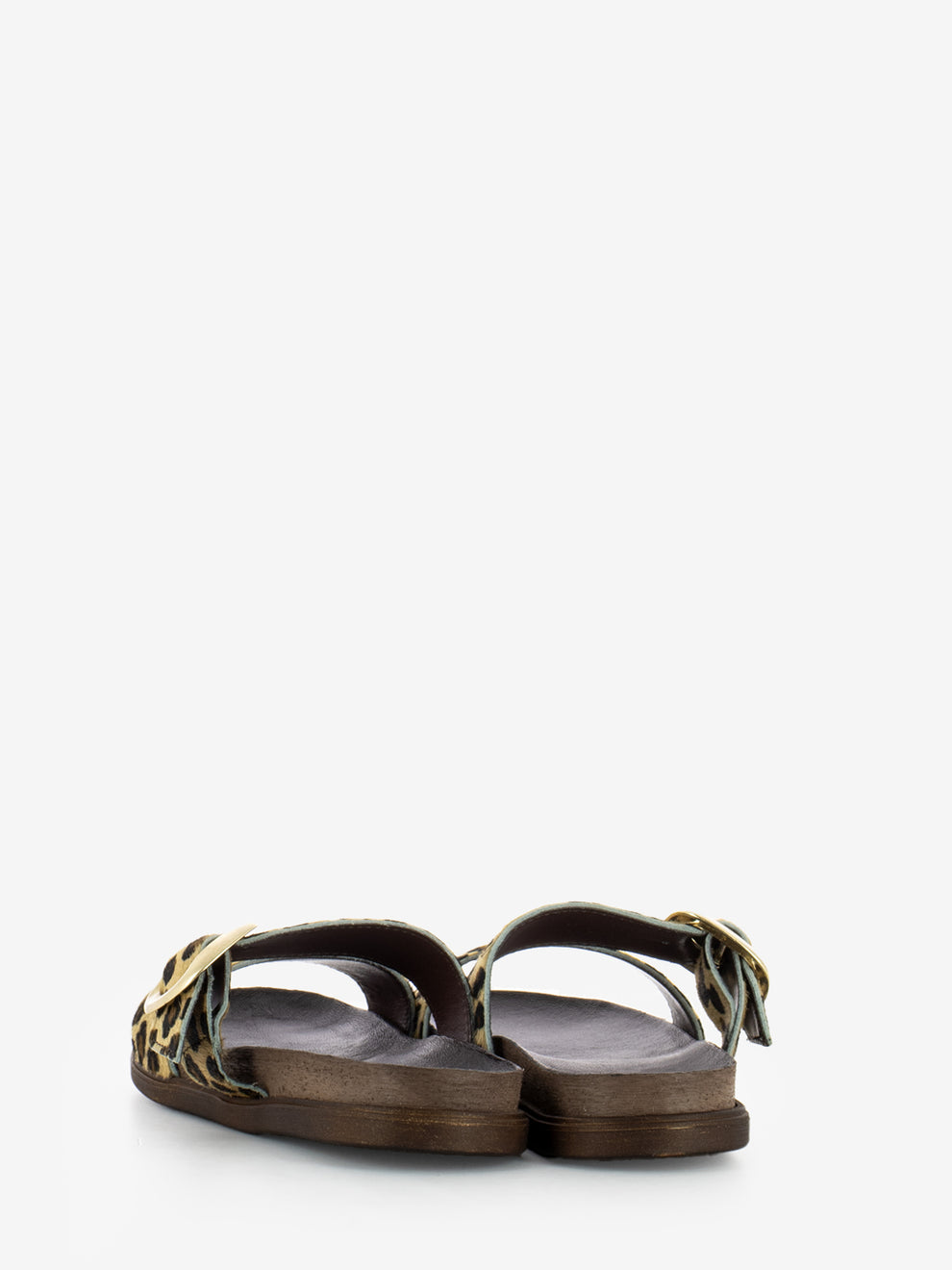 Ciabatta in cavallino leopardato marrone
