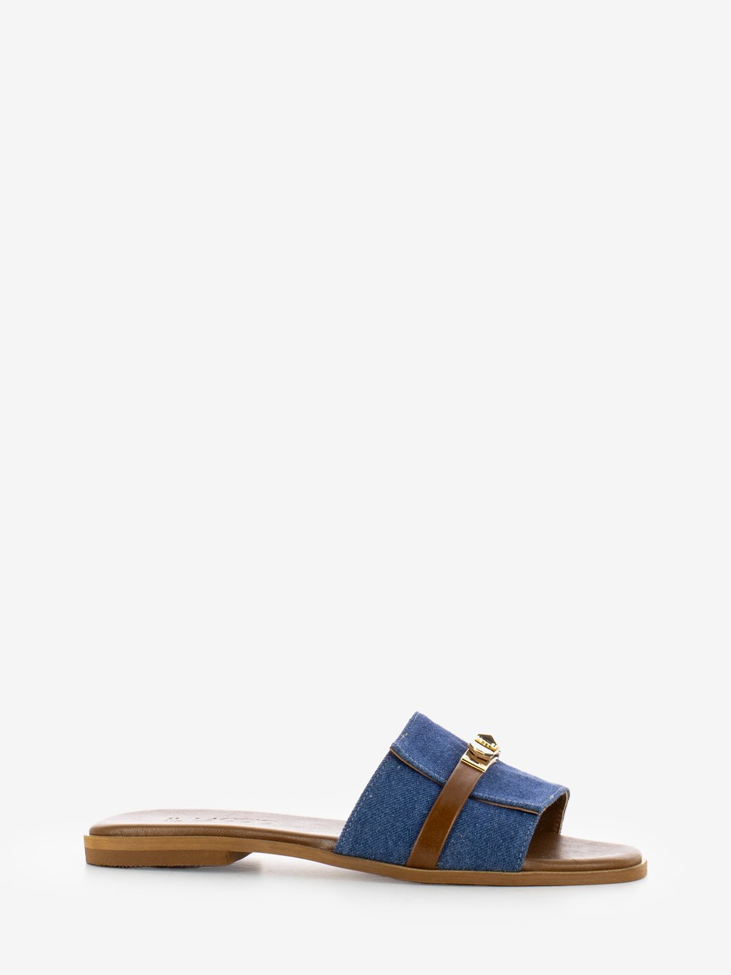 Ciabatta Padlock in denim blu