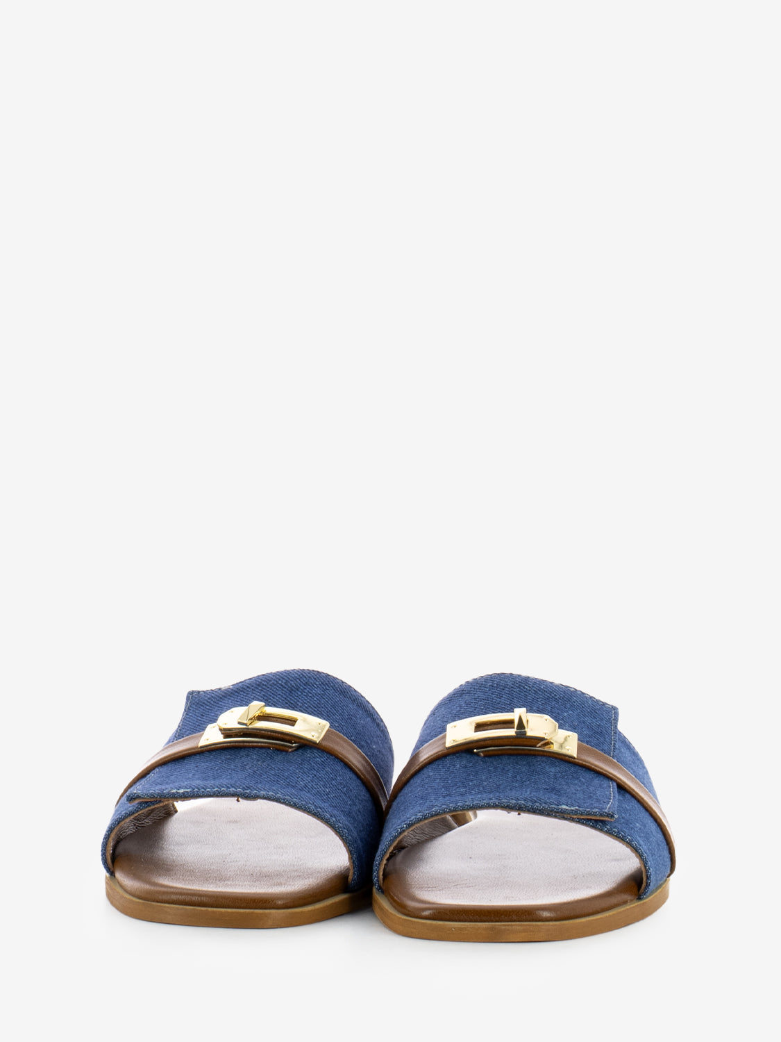 Ciabatta Padlock in denim blu