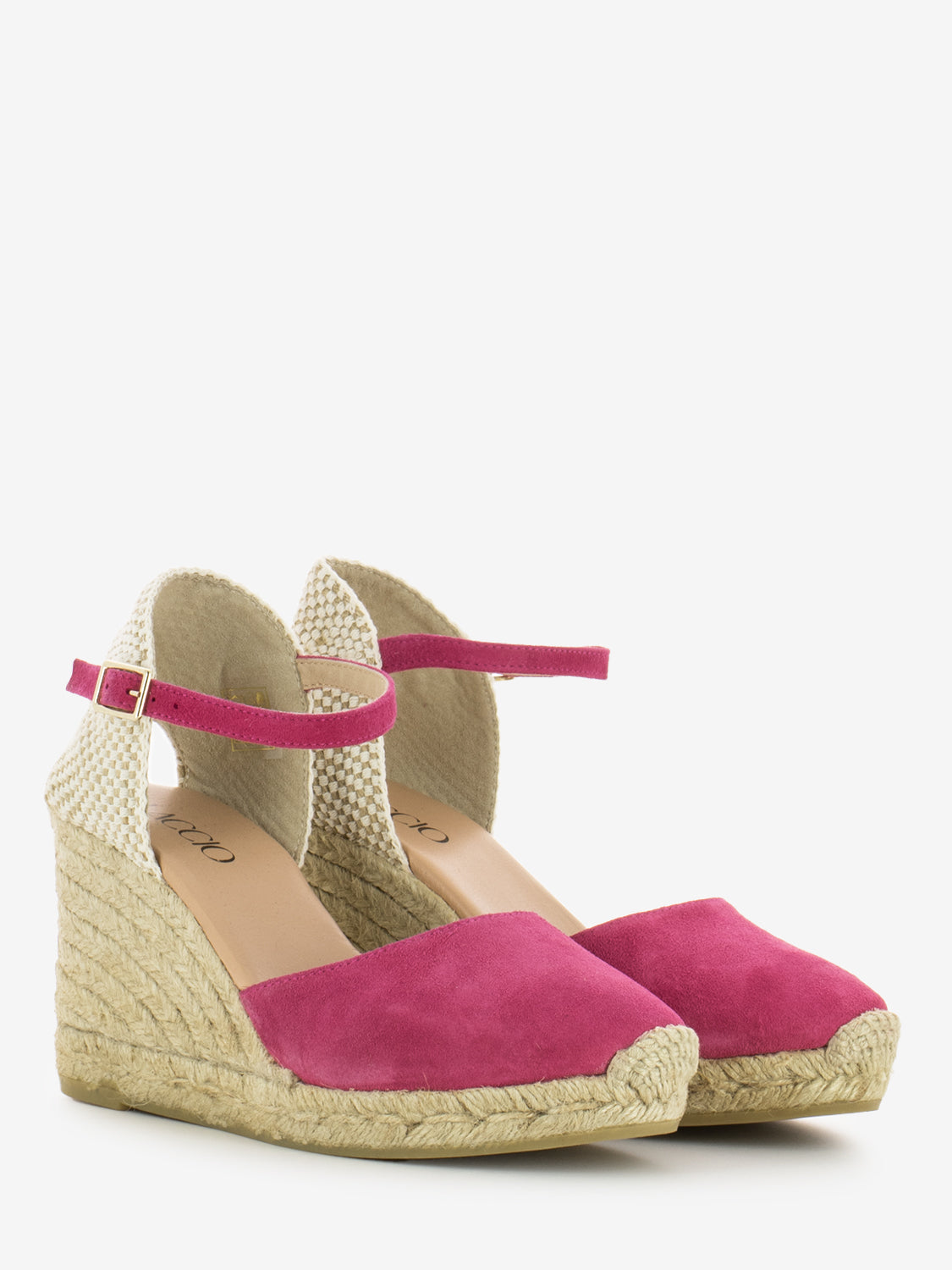 Global peach baby silk fuchsia espadrilles