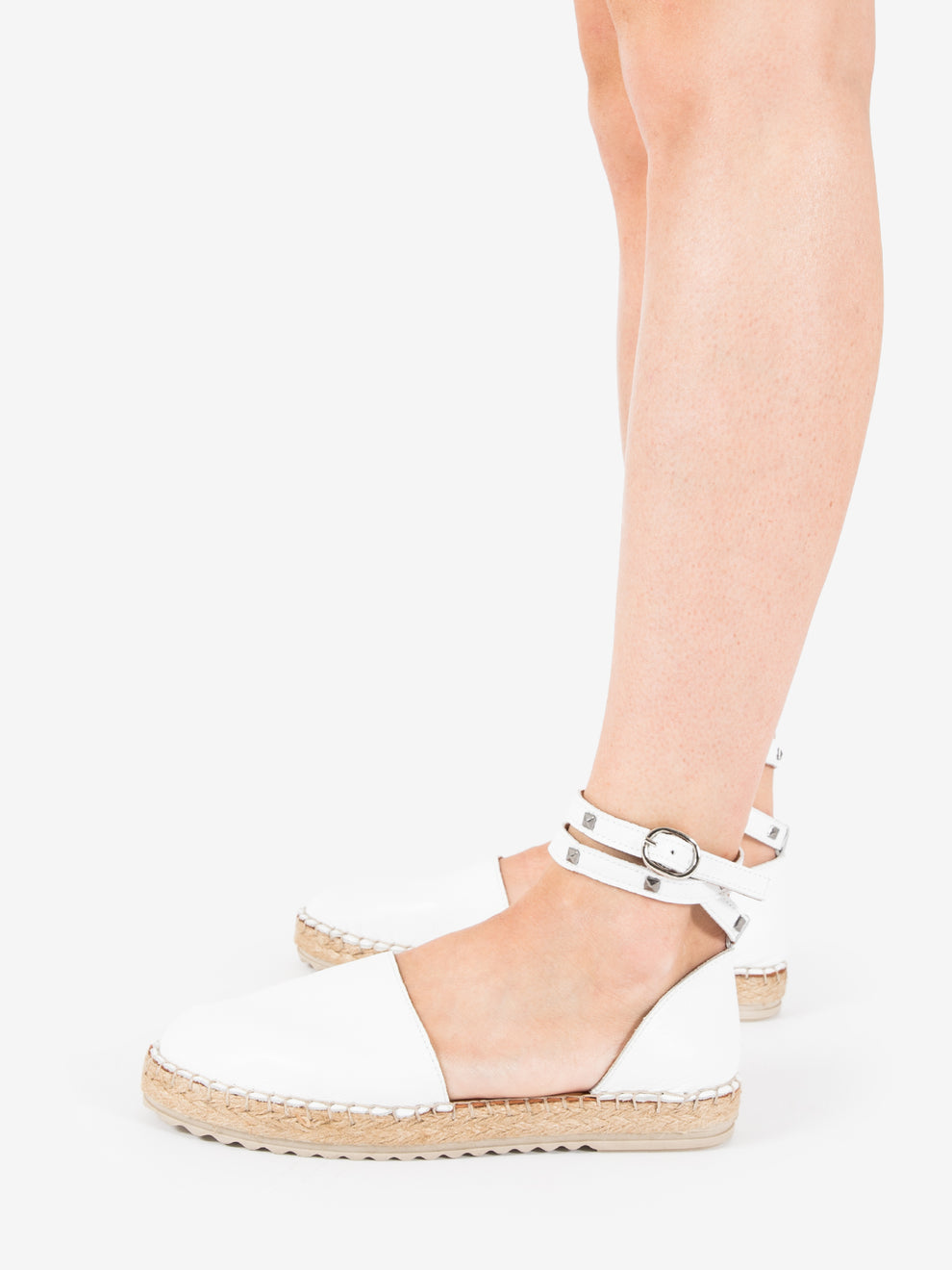 Espadrillas Valentino nappa borchie bianco