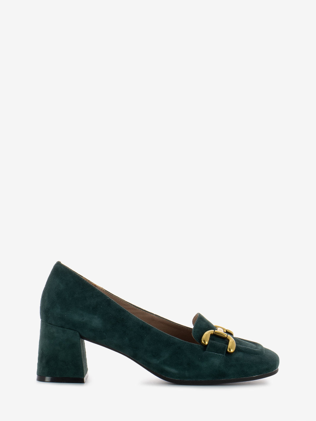 Mocassino con tacco Valencia verde bottiglia