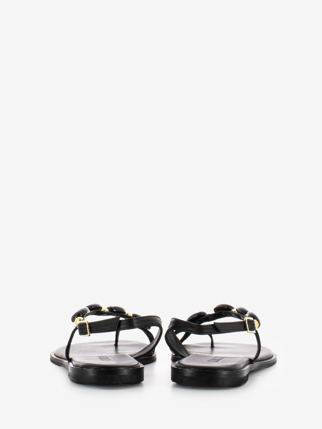 Black Stone Flip Flop Sandals