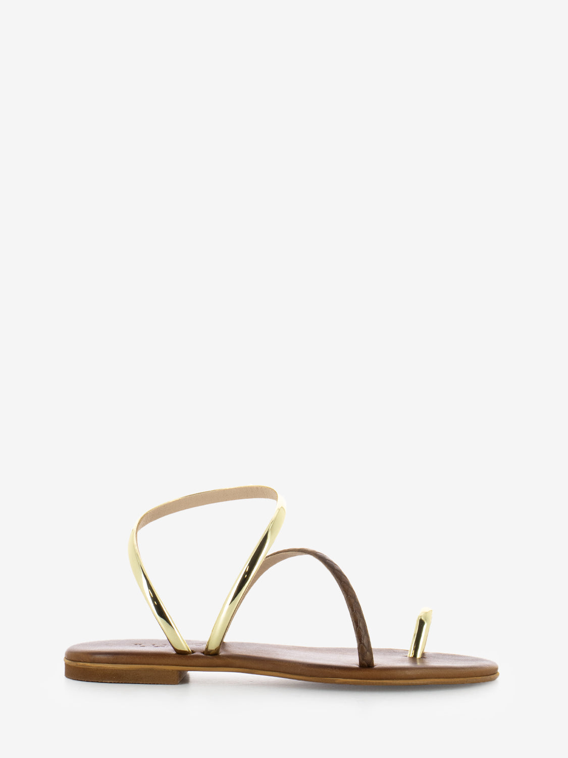 Sandali infradito marrone / oro