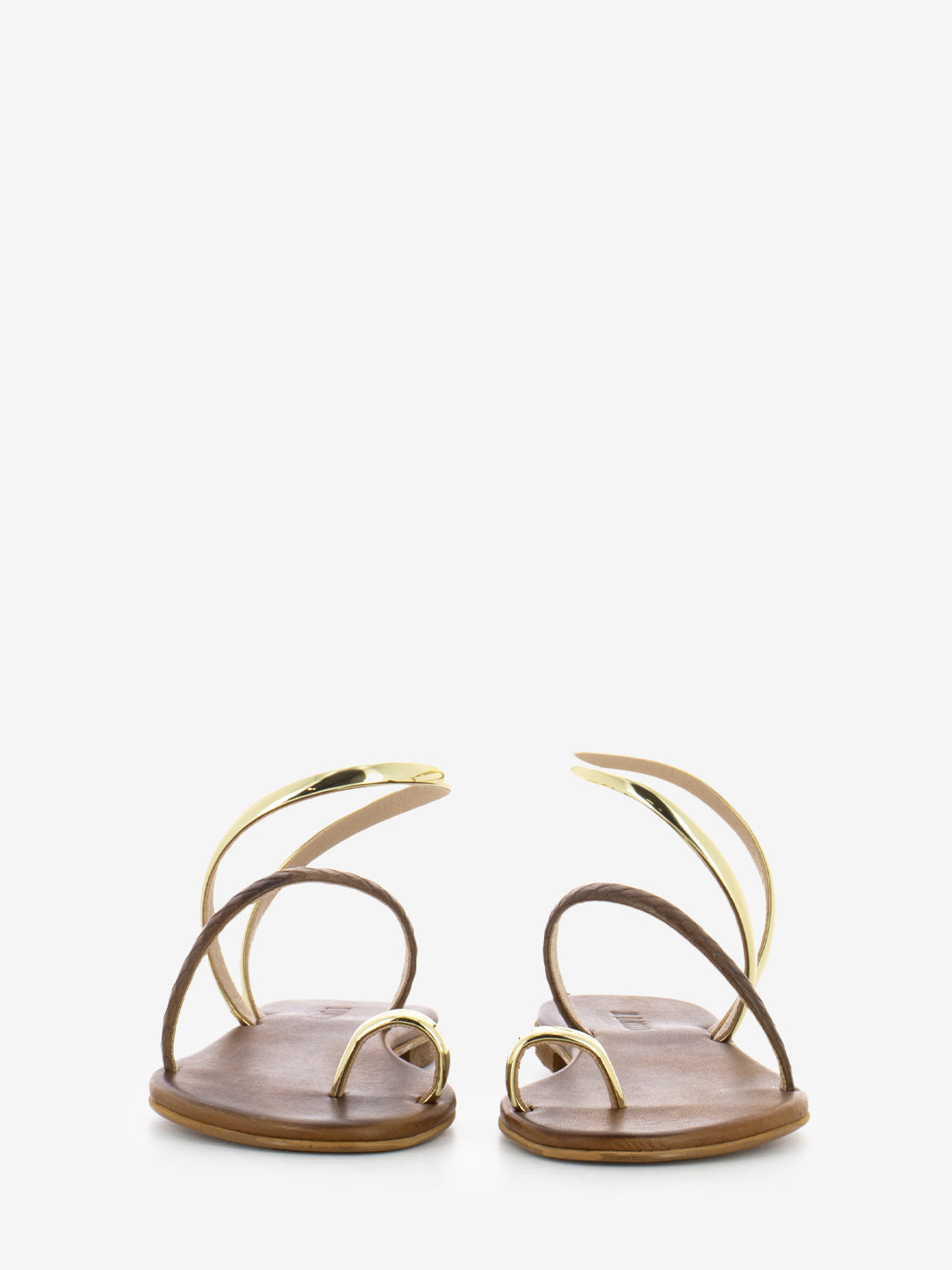 Sandali infradito marrone / oro