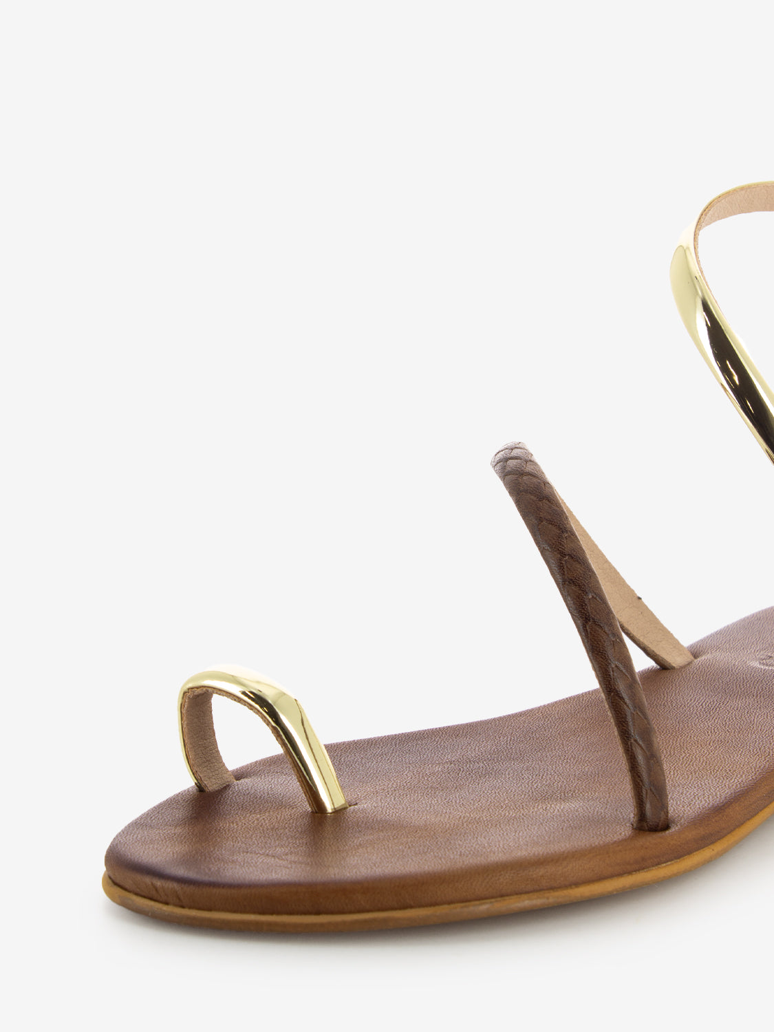 Sandali infradito marrone / oro
