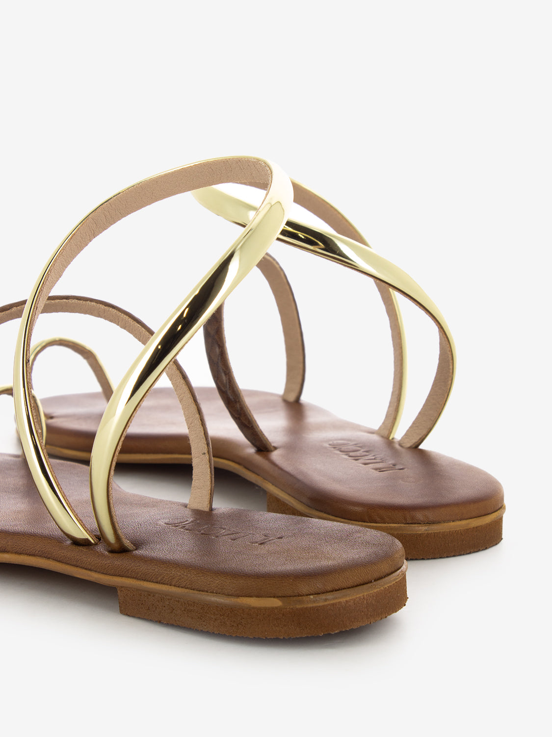 Sandali infradito marrone / oro
