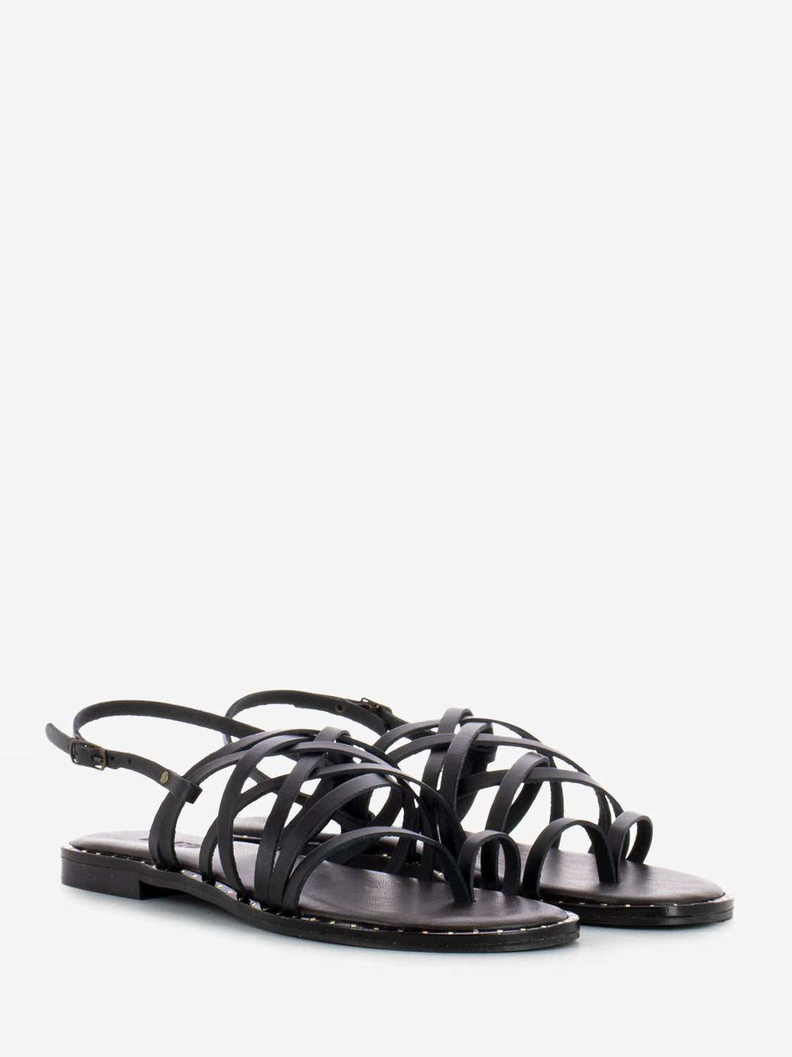 Sandalo in pelle nero