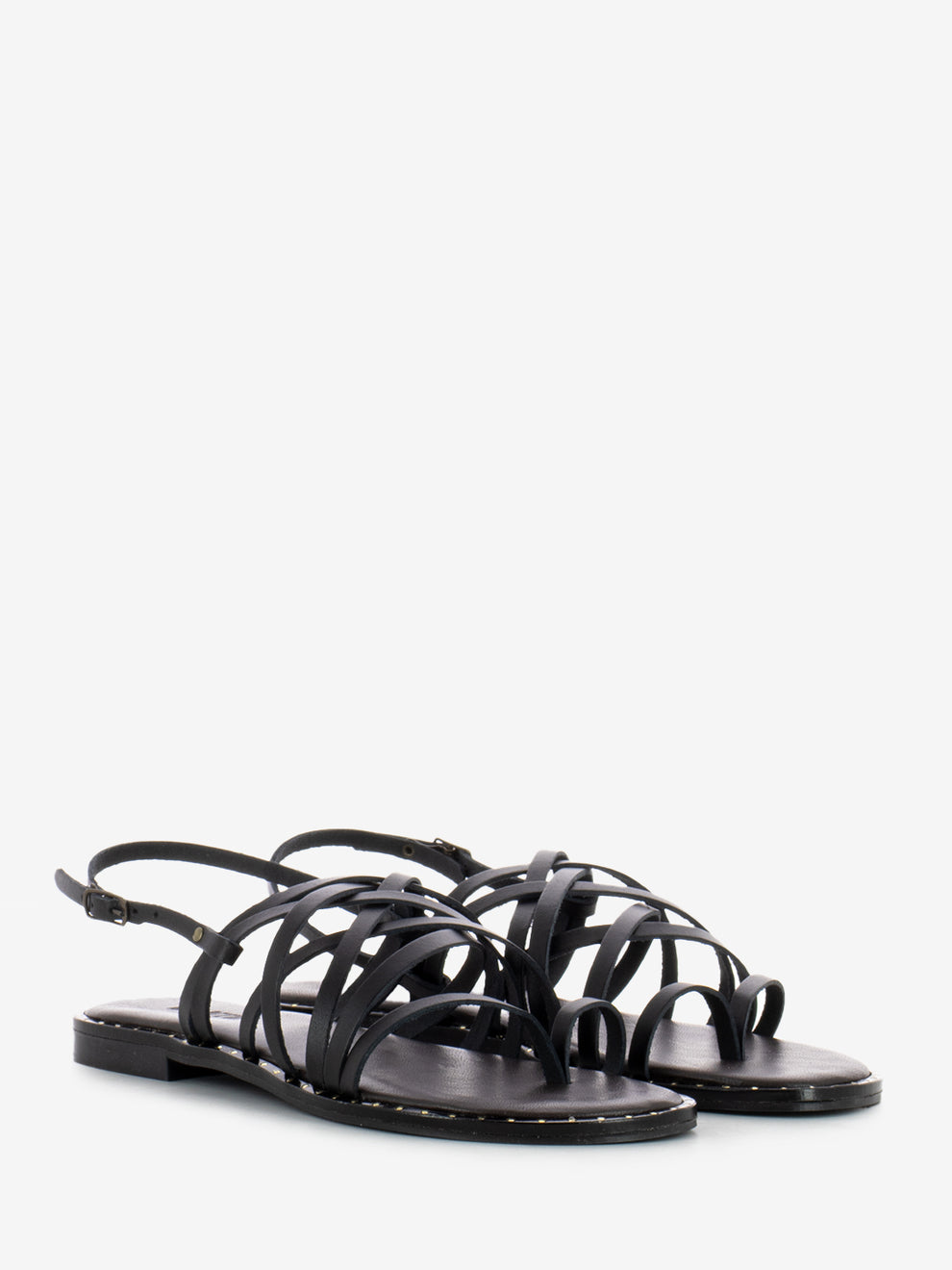 Sandalo in pelle nero
