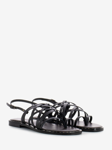 Sandalo in pelle nero