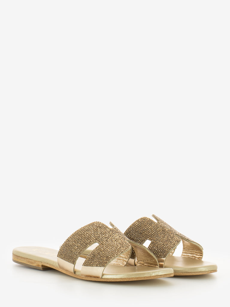 IL LACCIO - Sandalo light gold strass