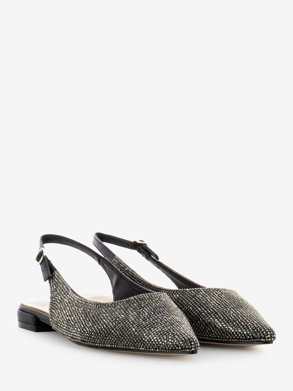 Slingback basse brillantini Lizzy nero