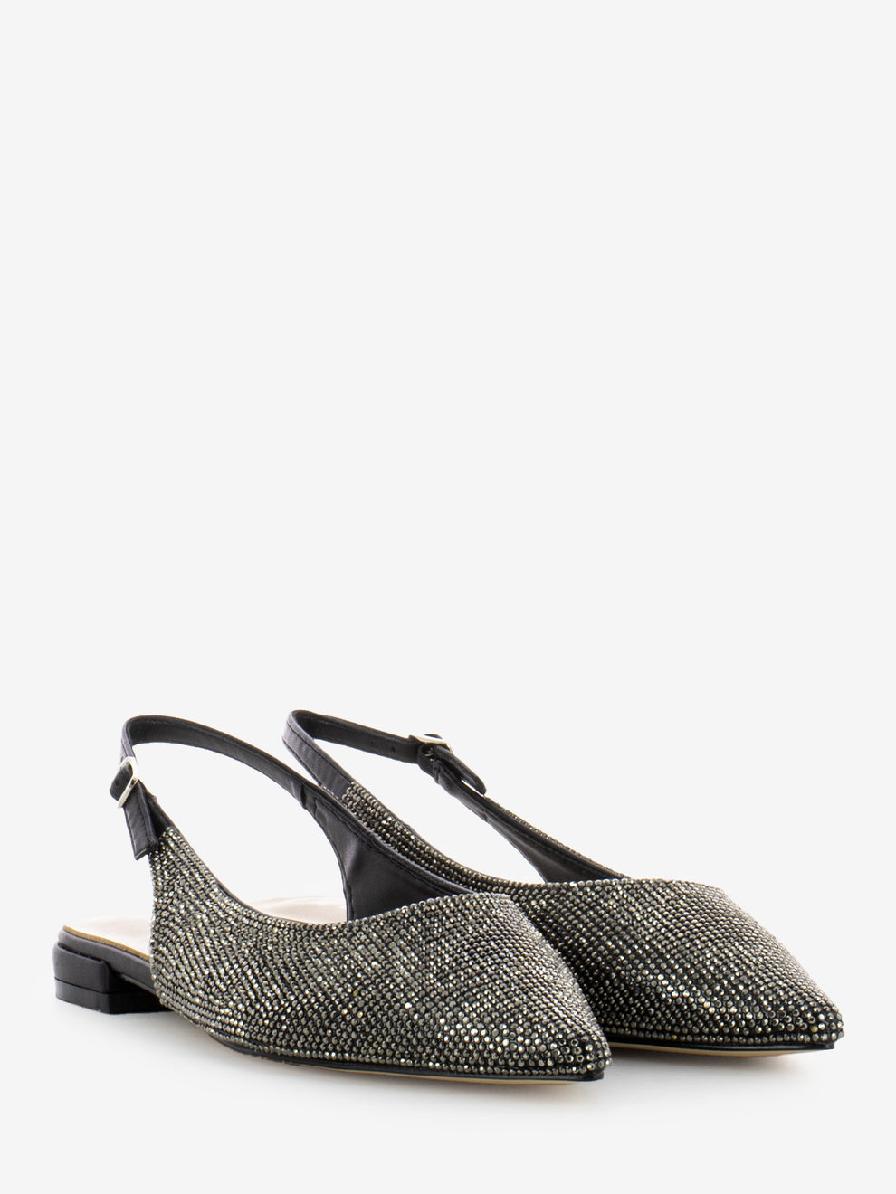 Slingback basse brillantini Lizzy nero