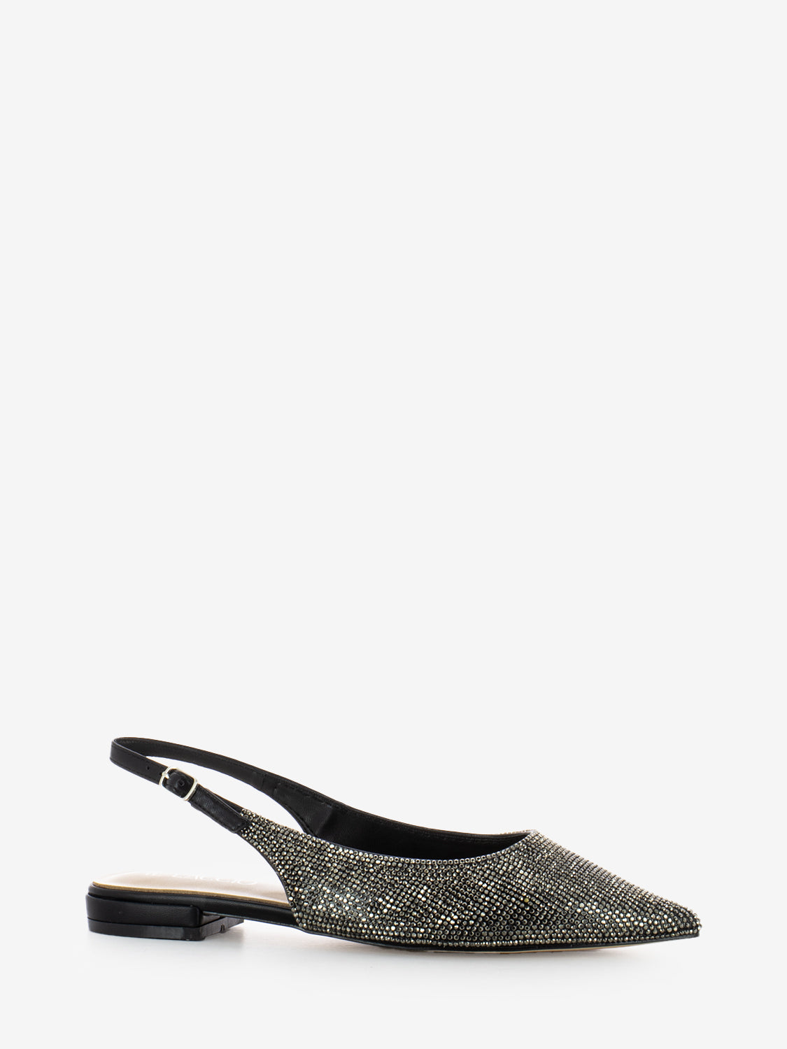 Slingback basse brillantini Lizzy nero