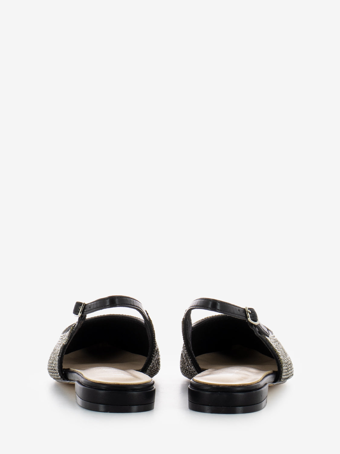 Slingback basse brillantini Lizzy nero