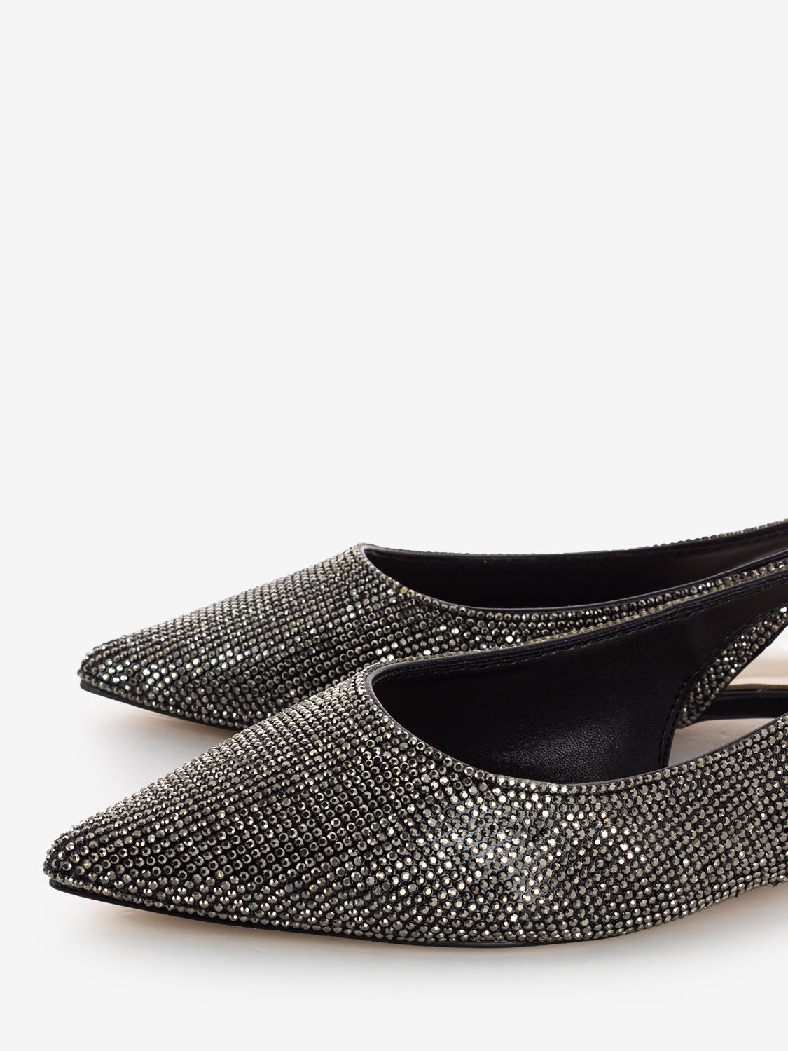 Slingback basse brillantini Lizzy nero