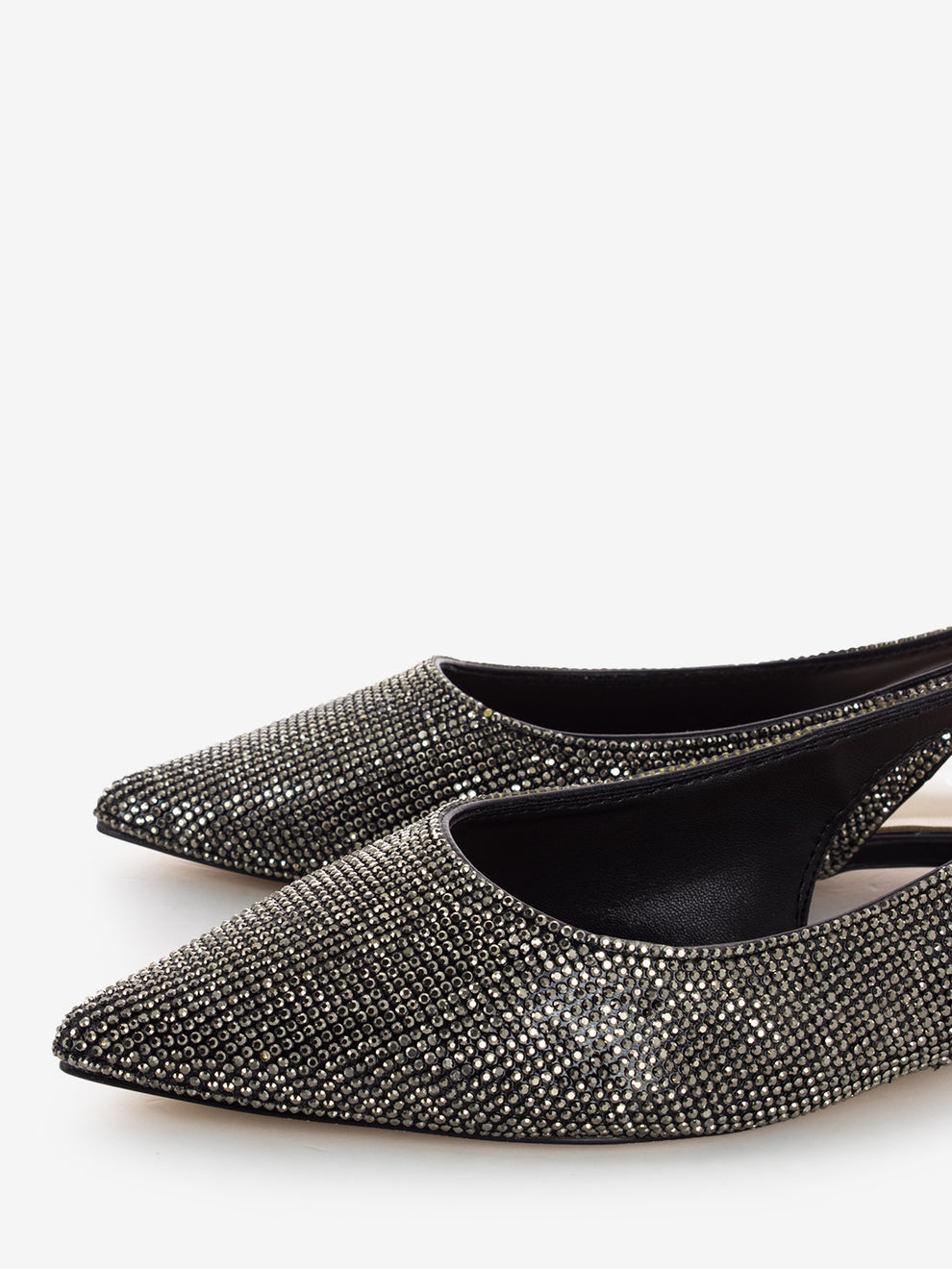 Slingback basse brillantini Lizzy nero