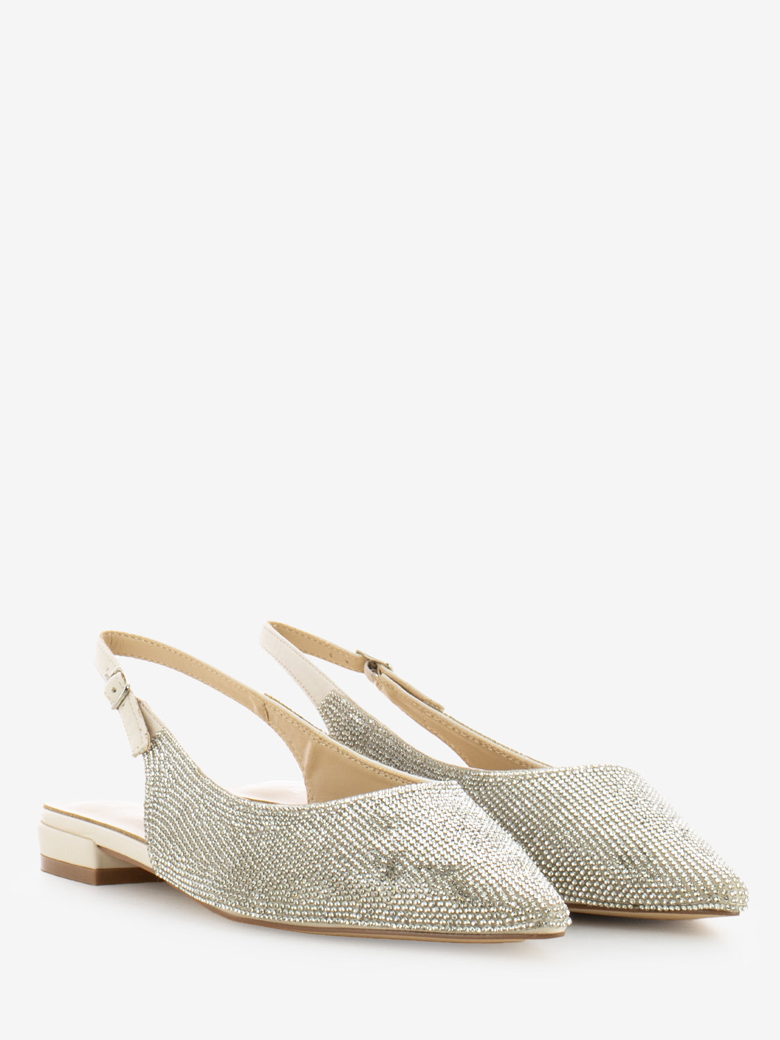 Slingback basse brillantini Lizzy nude